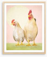 Chicken moon Framed Art Print 443705423