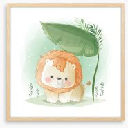 Little lion leaf Framed Art Print 443748656