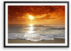 Fiery sunset over the sea Framed Art Print 4465444