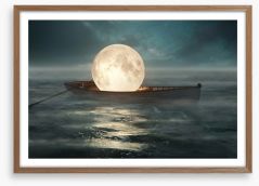The moon boat Framed Art Print 454750703