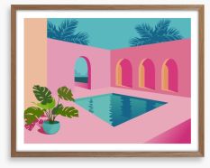 Planted by the pool Framed Art Print 455093943