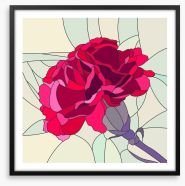 Red carnation mosaic Framed Art Print 45548787