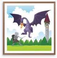 Knights and Dragons Framed Art Print 46058750
