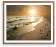 Golden sunset on the shore Framed Art Print 46068282