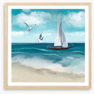 Seagull sail Framed Art Print 461896557