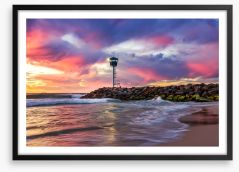 City Beach sunset Framed Art Print 463343622