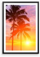 Palm tree sundown Framed Art Print 46425042