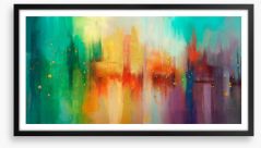 Rainbow city Framed Art Print 468581909