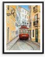The old red tram Framed Art Print 468596536