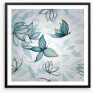 Azure flower butterflies Framed Art Print 47001079
