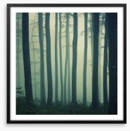 Mystic foggy beech forest Framed Art Print 47119267