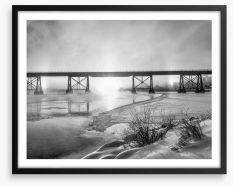 Through the bridge Framed Art Print 472133693