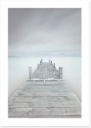 Pier on the frozen lake Art Print 47399497