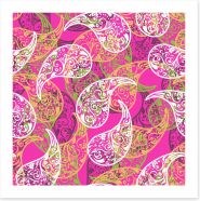 Pink paisley pop Art Print 47522427
