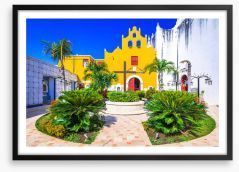 Yucatan yellow Framed Art Print 482499292