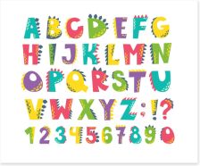 Alphabet and Numbers Art Print 482735876
