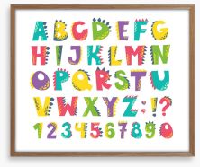 Alphabet and Numbers Framed Art Print 482735876