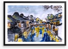 The river village Framed Art Print 48516919