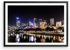 Melbourne illuminated Framed Art Print 48579180