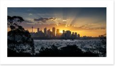 Spectacular sunset over Sydney city Art Print 48619078