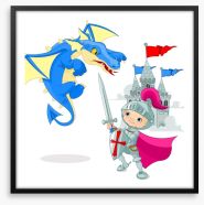 Knights and Dragons Framed Art Print 49218256