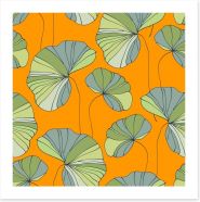Water lily leaves Art Print 49287529