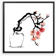 Plum blossoms in ink Framed Art Print 49295087