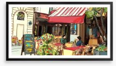 Lunch at the cafe Framed Art Print 49369225