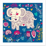 Blue elephant dream Art Print 49387844