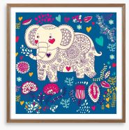 Blue elephant dream Framed Art Print 49387844