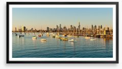 Melbourne skyline from St Kilda Framed Art Print 49801200