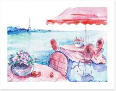 Cafe by the Seine Art Print 49995393