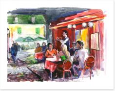 Cafe in the piazza Art Print 50020473