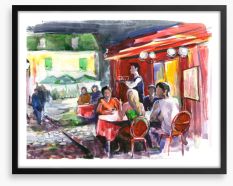 Cafe in the piazza Framed Art Print 50020473