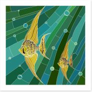 Yellow fish mosaic Art Print 50106822