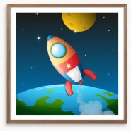 Rocket to the moon Framed Art Print 50228150