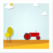 The red tractor Art Print 50263838