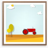 The red tractor Framed Art Print 50263838