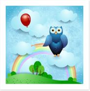 Hooty and the red balloon Art Print 50348335