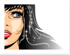 With sparkles in her hair Art Print 50388070