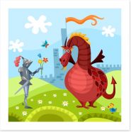 Knights and Dragons Art Print 50393651