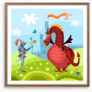Knights and Dragons Framed Art Print 50393651