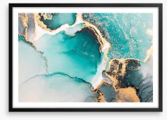 Ocean pool shimmer Framed Art Print 504496537