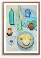 Breakfast and bottles Framed Art Print 50808754