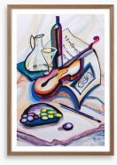 Violin and wine Framed Art Print 50809631