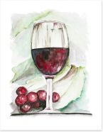 Red wine and grapes Art Print 50943594