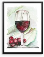 Red wine and grapes Framed Art Print 50943594