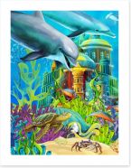 The underwater castle Art Print 51077464