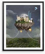 The flying town Framed Art Print 51192281