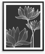 Lotus on black Framed Art Print 51232089